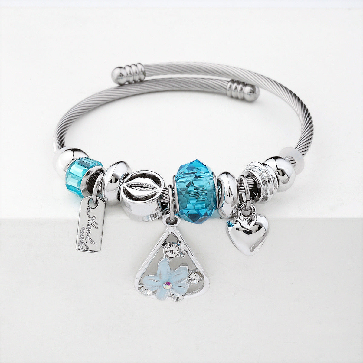 Wholesale Crystal Beads Stainless Steel Bracelet