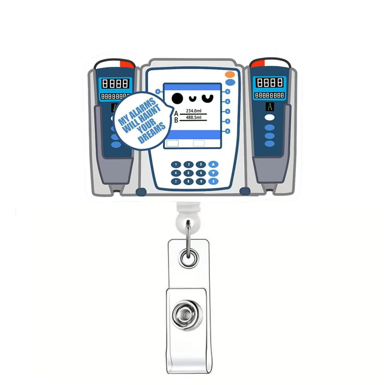 Wholesale Acrylic easy-open buckle medical name tag accessory retractable clip Badge Reels