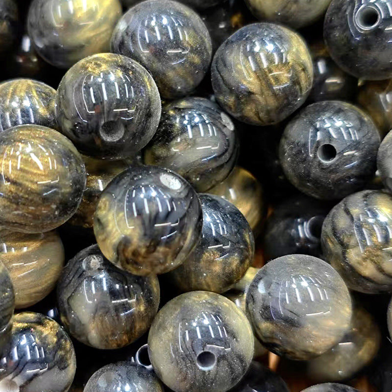 Wholesale 10pcs/pack Gilded cloud high-end halo round beads Acrylic Beads