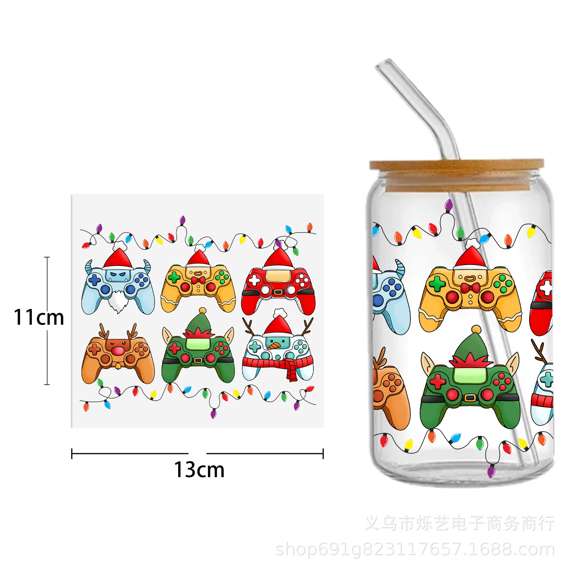 Wholesale Colorful Rainbow Back-to-School Season 16oz Cup UV DTF Wraps