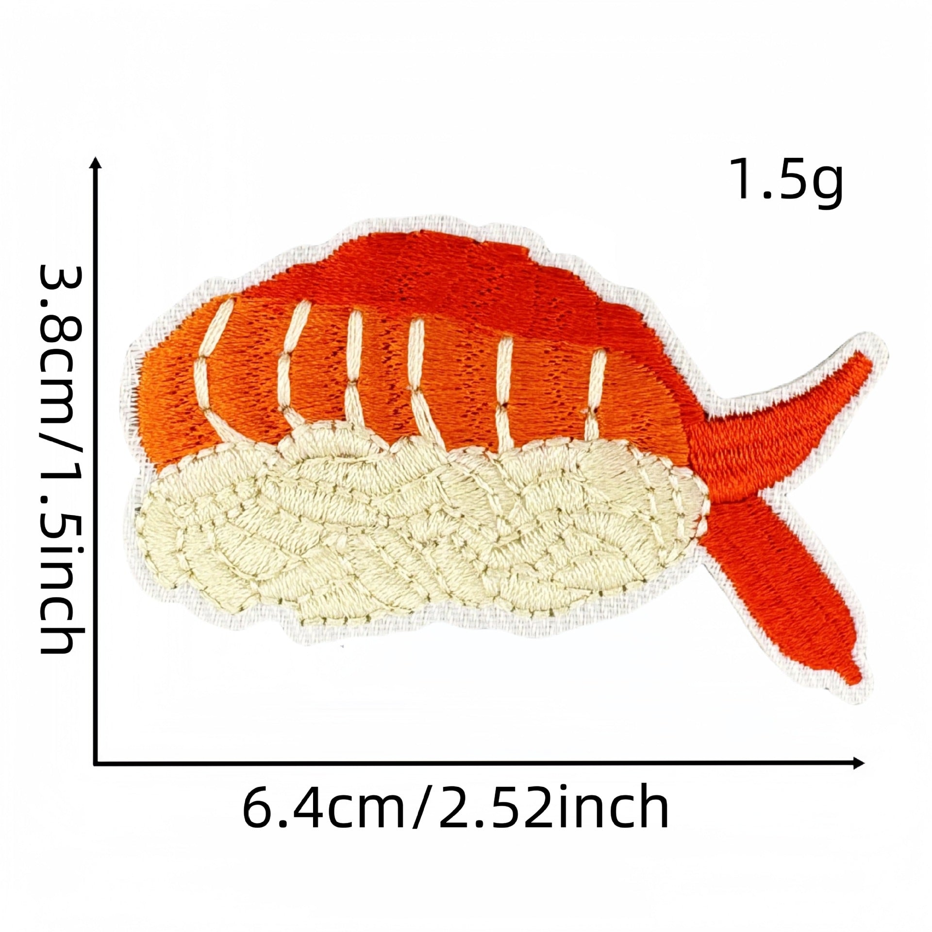 Wholesale Cartoon salmon sushi embroidery DIY Patches