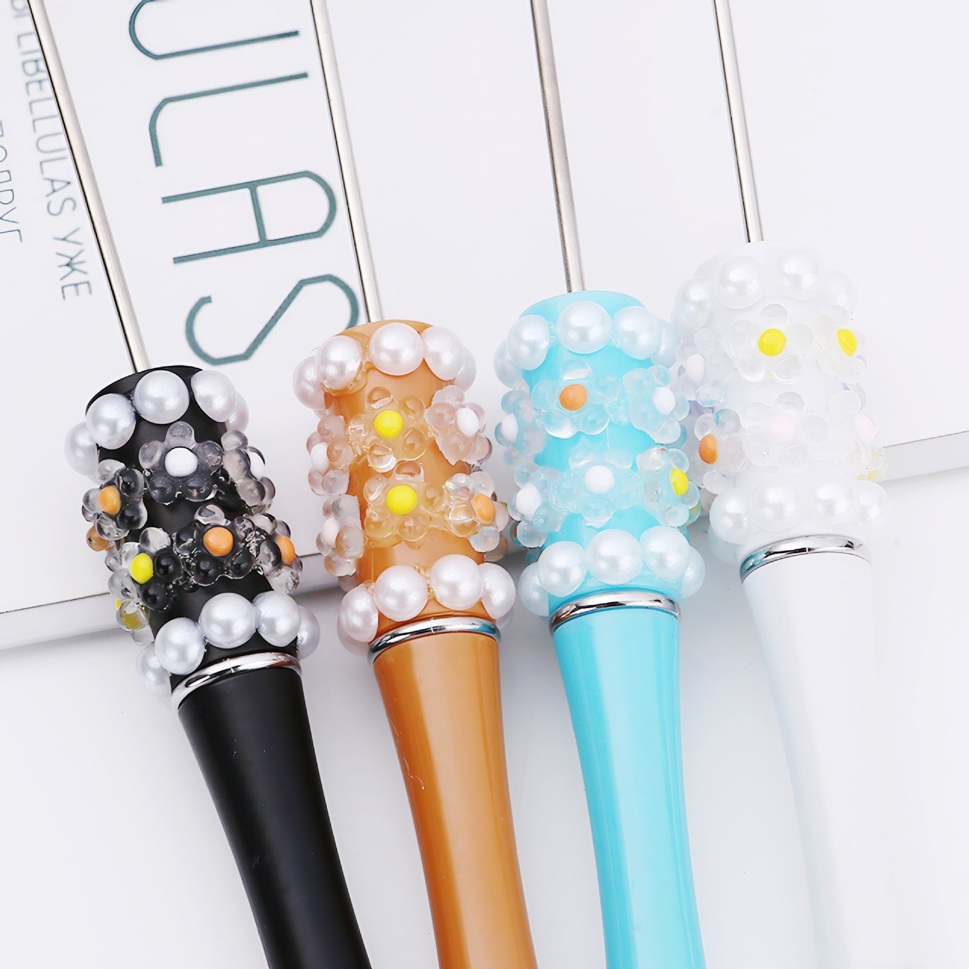 Wholesale Beadable Pens DIY Patch Pearl Flower Beadable Pen