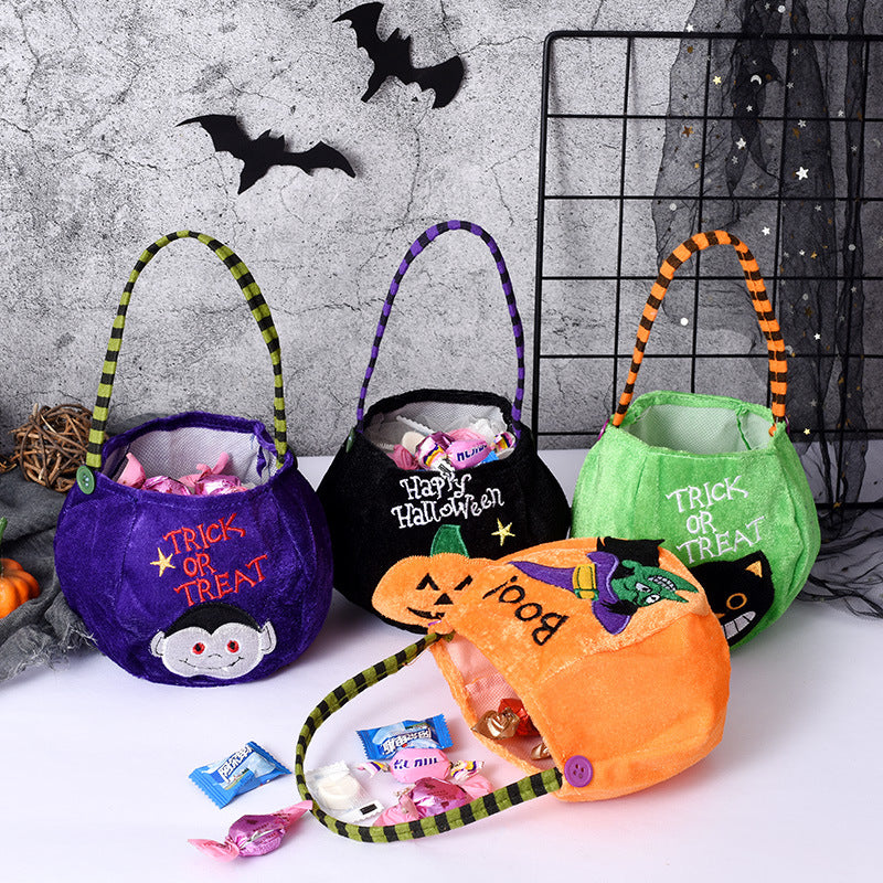 Wholesale Halloween Candy Bags Decorated with Portable Pumpkins Cloth Bag Gift Bag