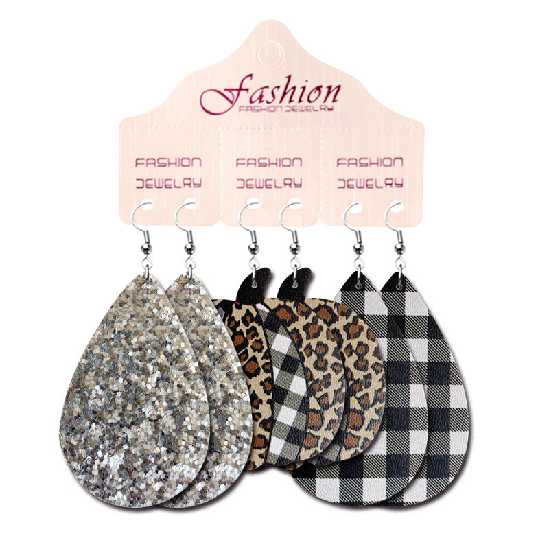 Wholesale 2 Sets Leather Western Cowboy Teacher's Day Graduation Season Earrings