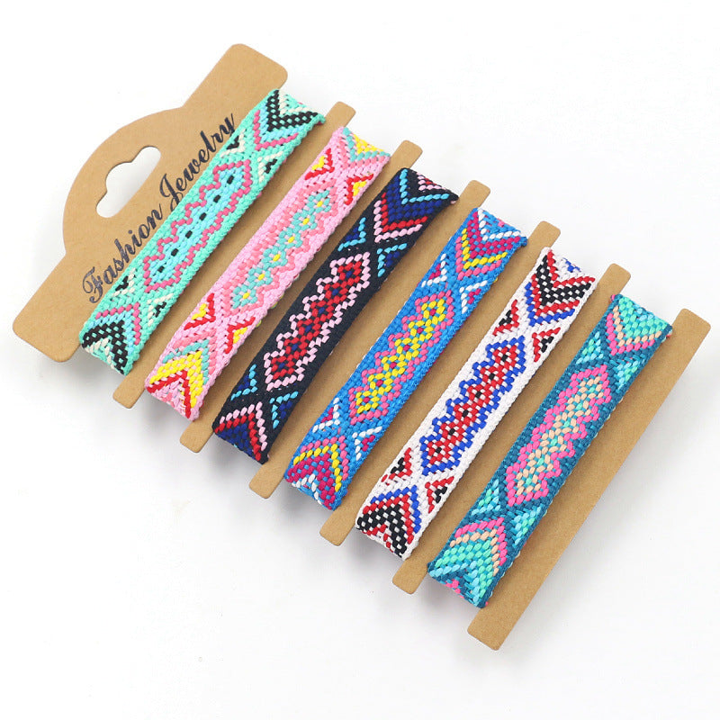 Wholesale Bohemian Colored Woven Polyester Bracelet