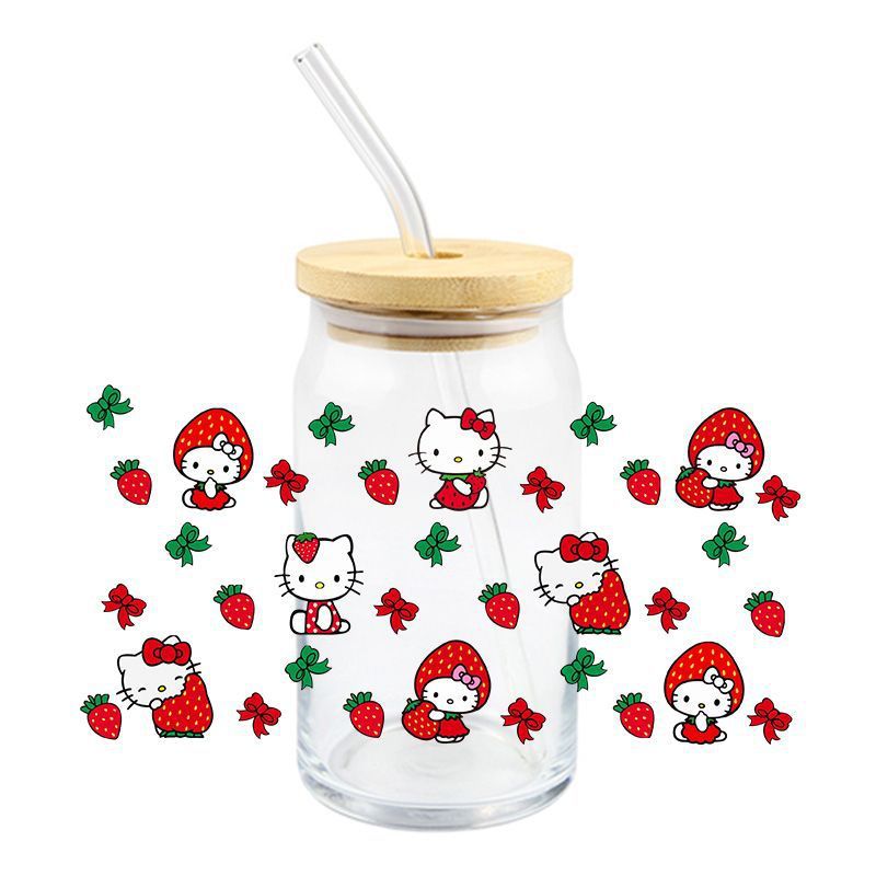 Wholesale 5pcs Cartoon Cute Cat 16oz Cup UV DTF Wraps OLY Exclusive