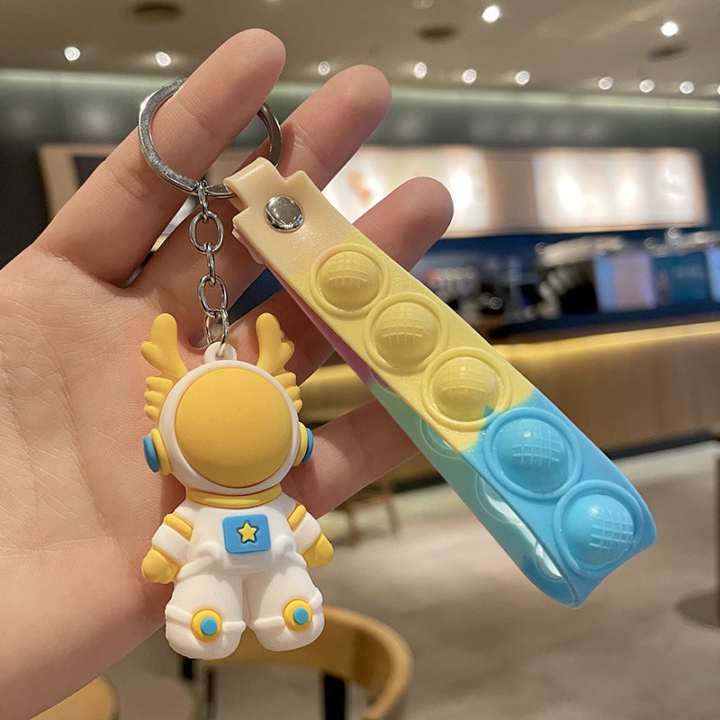 Wholesale PVC Space Dragon Leather Rope Keychains