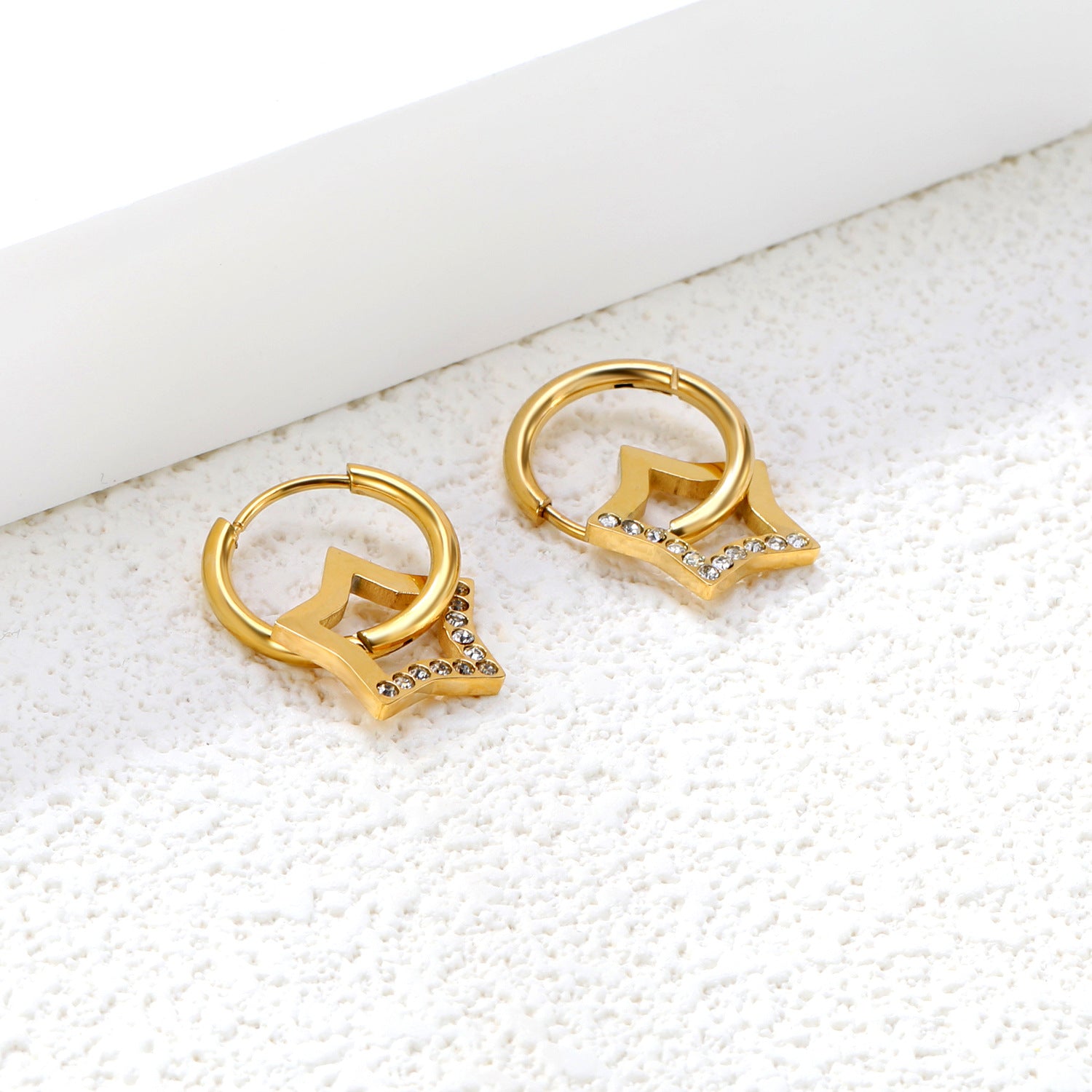 Wholesale 18k gold-colored stainless steel spiral hoop earrings
