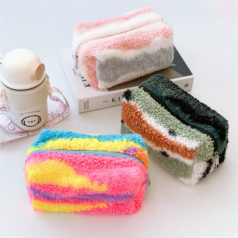 Wholesale Gradient Color Plush Pencil Case