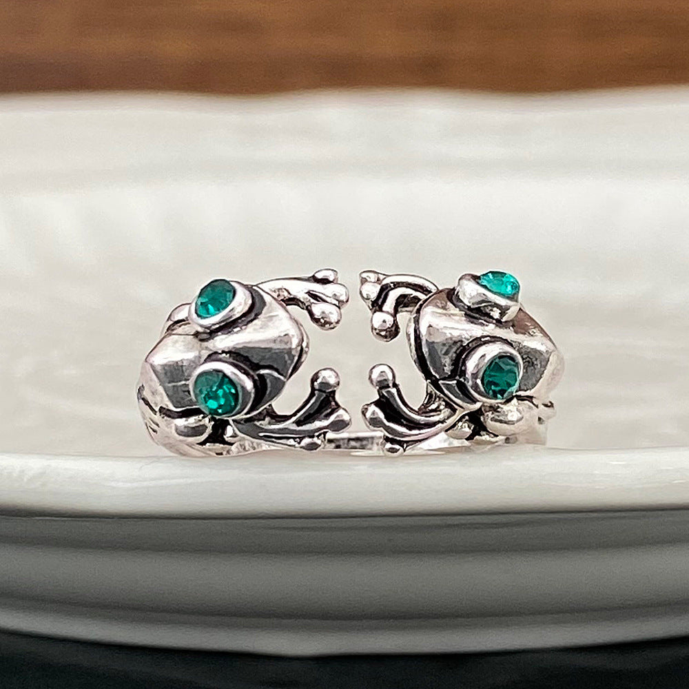 Wholesale Silver and gold diverse frog retro animal ring