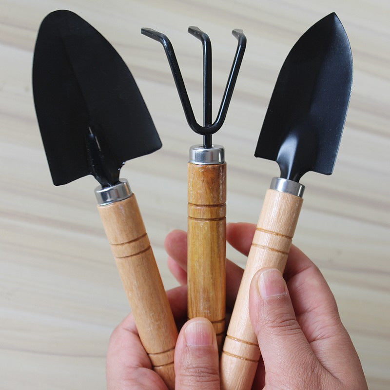 Wholesale Soil Loosening and Horticulture Wooden Iron Three Piece Set Small Shovel
