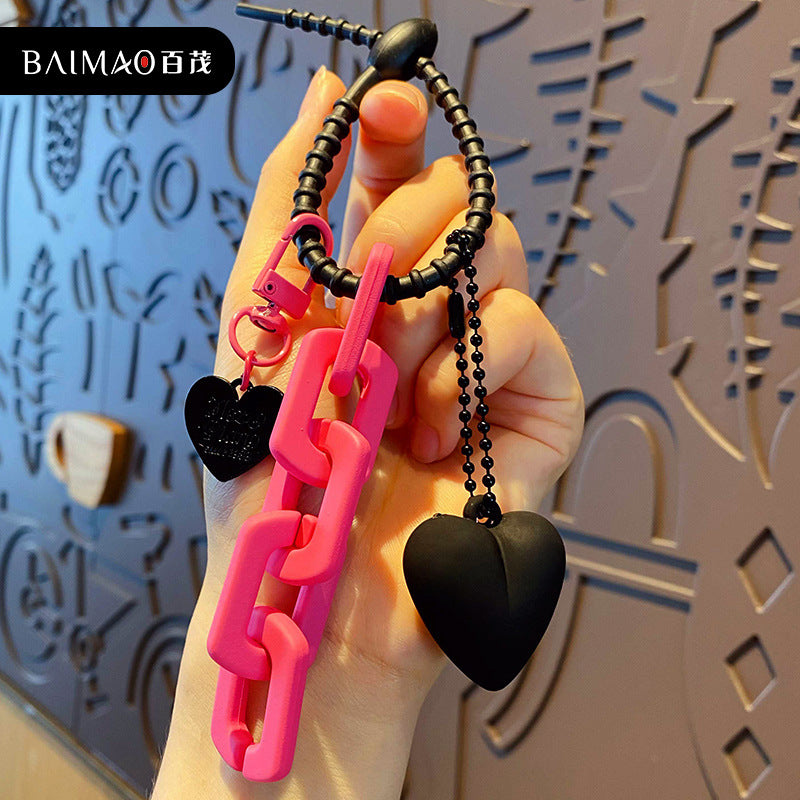 Wholesale Rose Red Chain Puppy Keychain