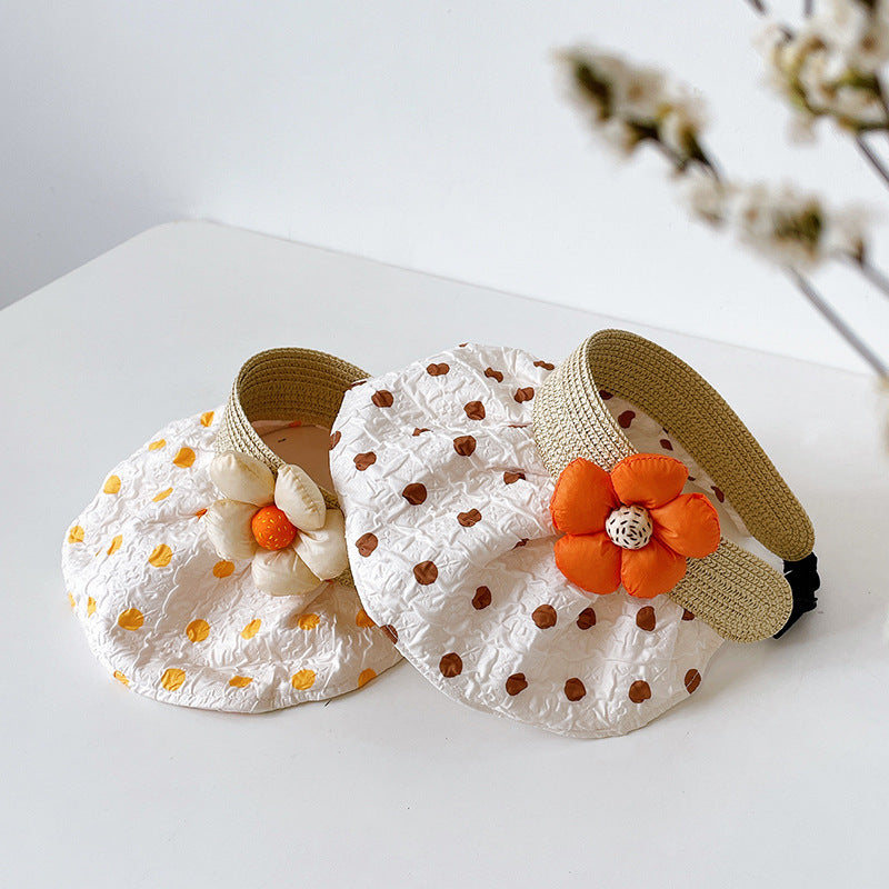 Wholesale Cotton Summer Kids Quick-dry Flower Empty Top Hat