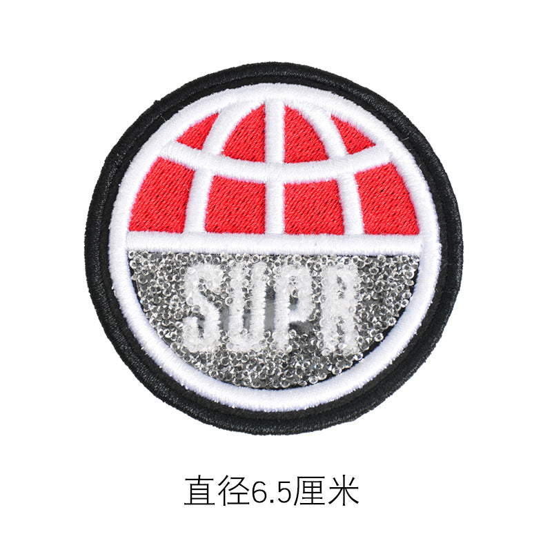 Wholesale Stylish Rayon Embroidered Round Lion Letter Patch For Coat Repair And Decoration