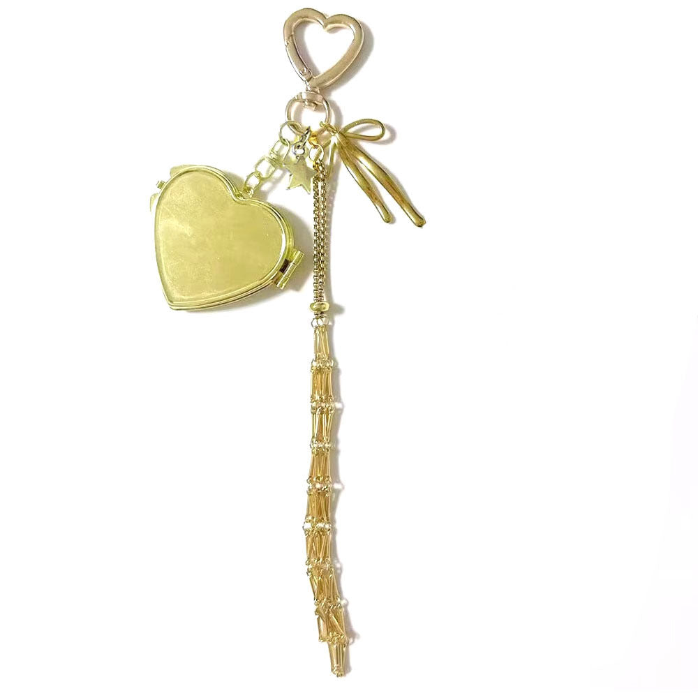 Wholesale Devil' s Eye Metal Geometric Heart Pendant Woven Keychain