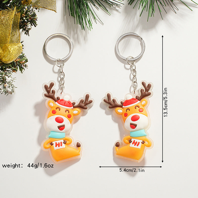 Wholesale Cartoon Santa Claus Elk Keychain