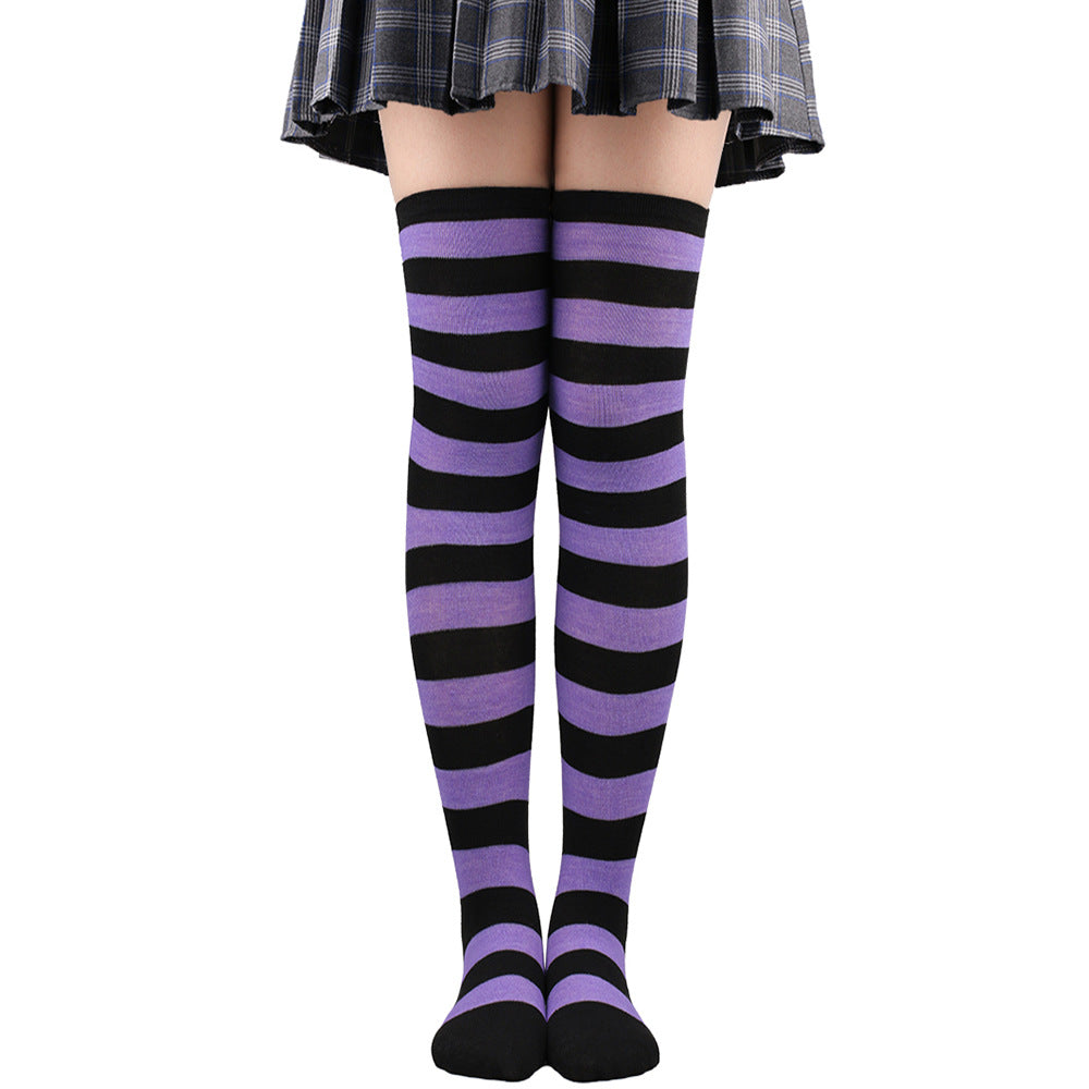 Wholesale Halloween Zebra Over-the-Knee Striped Socks