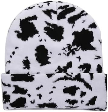 Wholesale Fashion Cow Pattern Jacquard Knitted Beanie