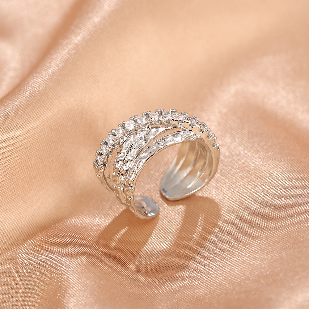 Wholesale Heavy Works Rings Time to Turn Cross Open Adjustable Ring