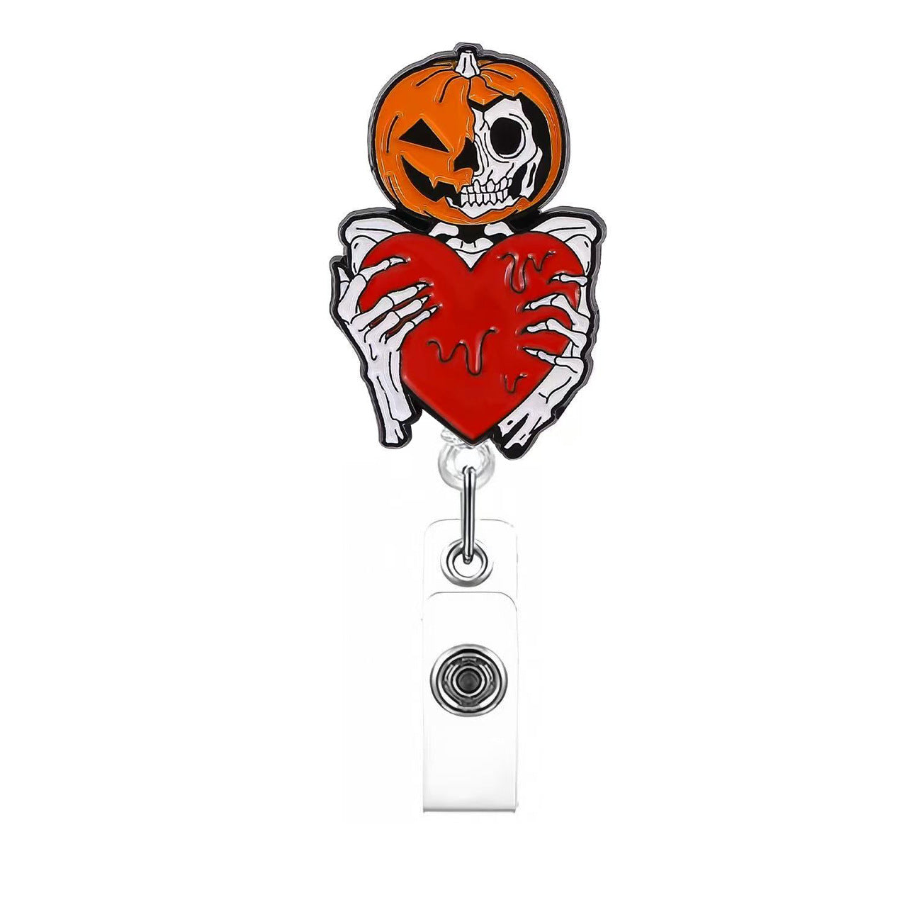 Wholesale Pumpkin Halloween Skeleton Badge Reels