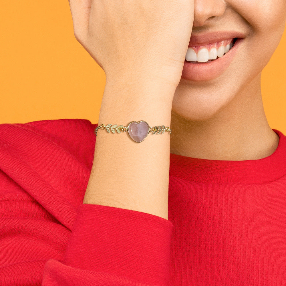 Wholesale Natural Stones Love Alloy Bracelet