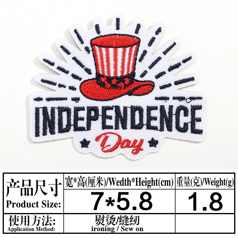 Wholesale Independence Day flag colorful and diverse embroidery DIY patches