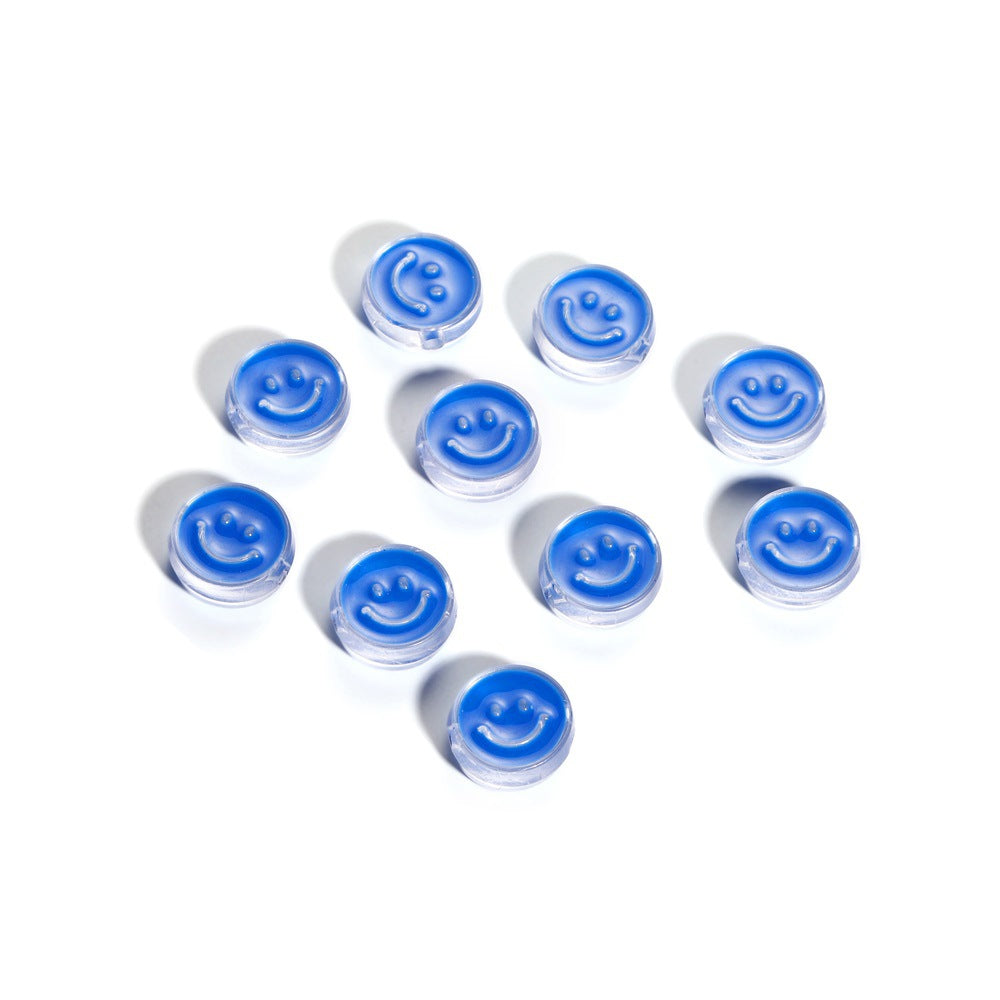 Wholesale 10pcs/pack  Acrylic Drip Oil Round Smile Beads