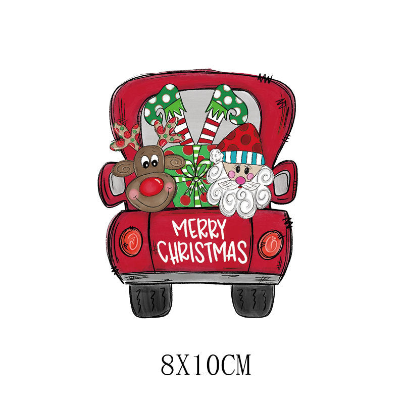 Wholesale  5pcs/pack   Children' s Cartoon Christmas Heat Transfer Stickers   UV DTF Ready to Press Transfers Wraps