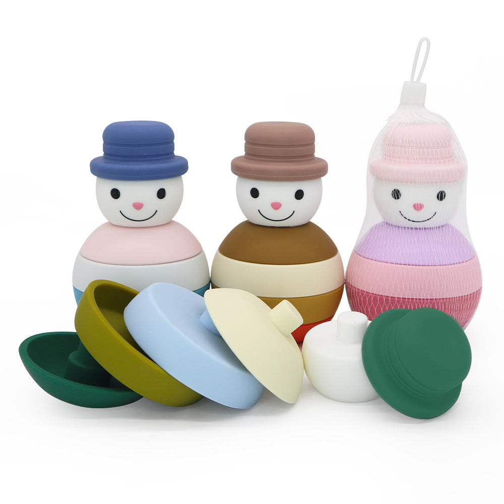 Wholesale 10PCS/PACK Silicone Christmas Stacking Children's Toys