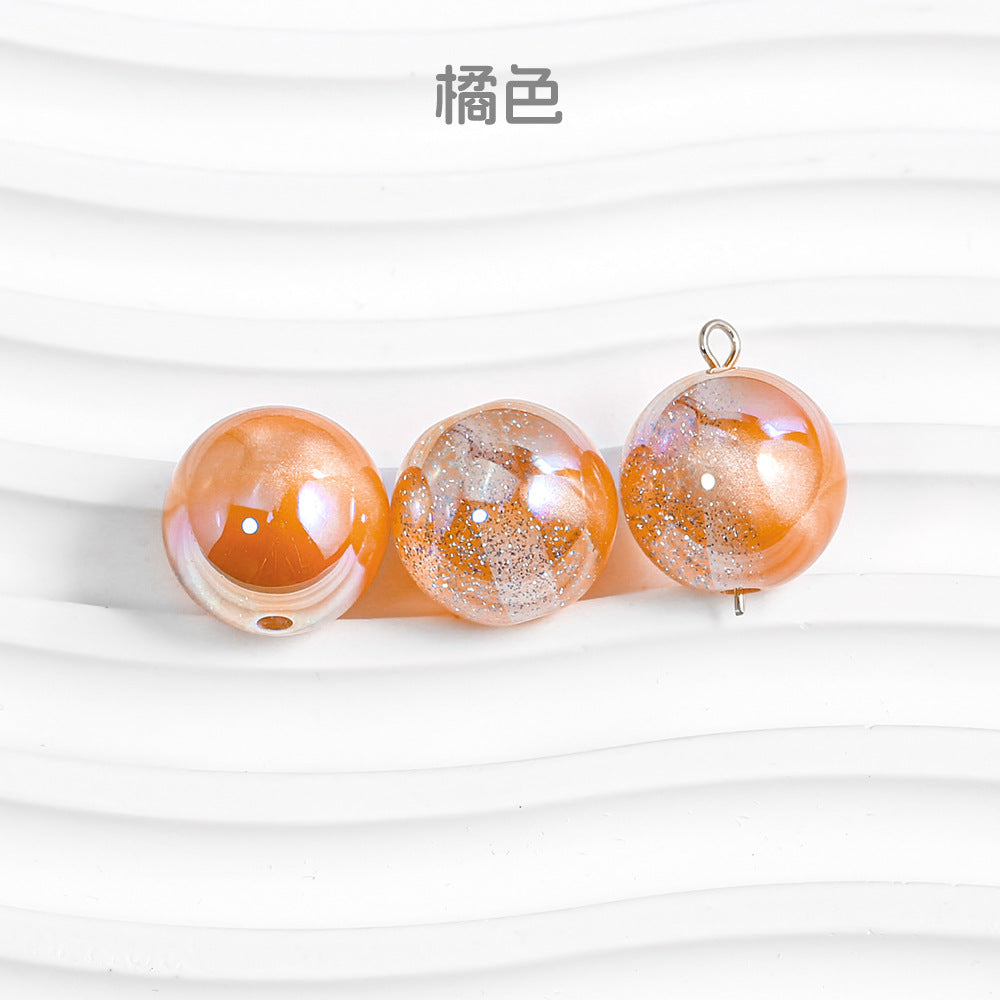 Wholesale 30pcs High Quality Through Hole Round Beads with Starry Sky DIY Beads