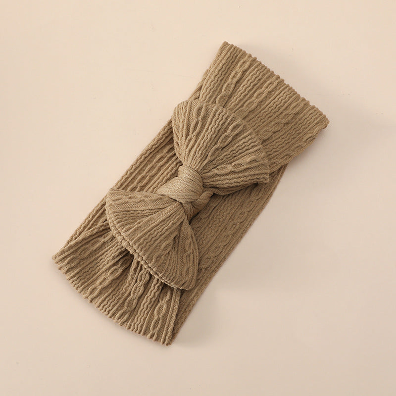 Boquero al por mayor nudo de nylon estirado Jacquard Diadema para bebés