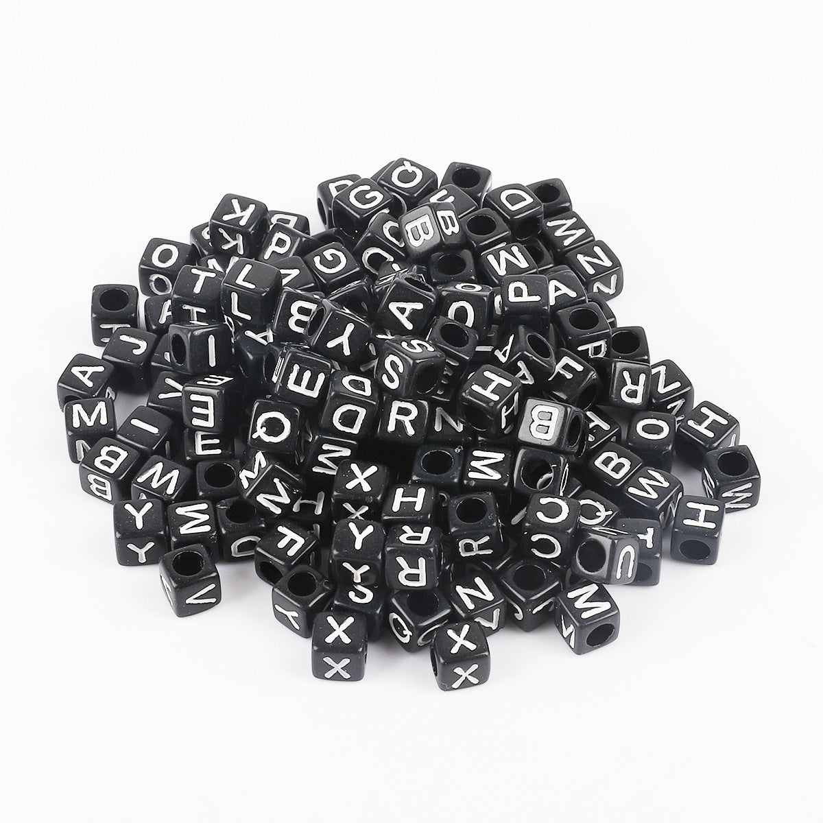 Wholesale 100pcs Acrylic Square Number English Alphabet Beads