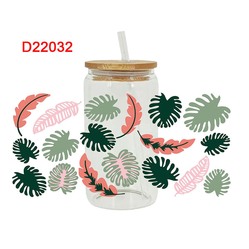 Wholesale Cartoon Cute Forest Style Plant Theme 16oz Cup UV DTF Wraps