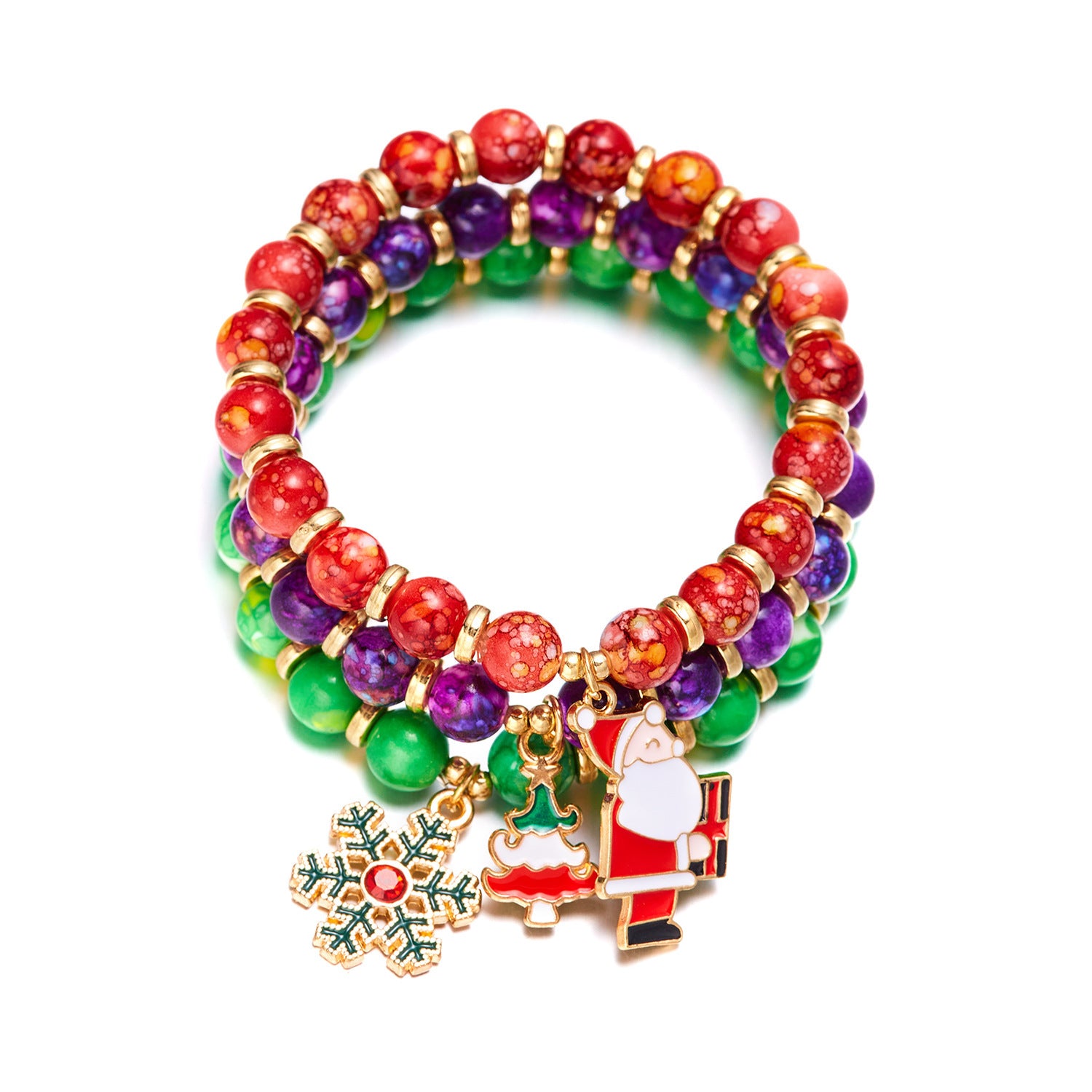 Wholesale Three Pack Christmas Tree Old Man Snowman  Alloy Bracelets