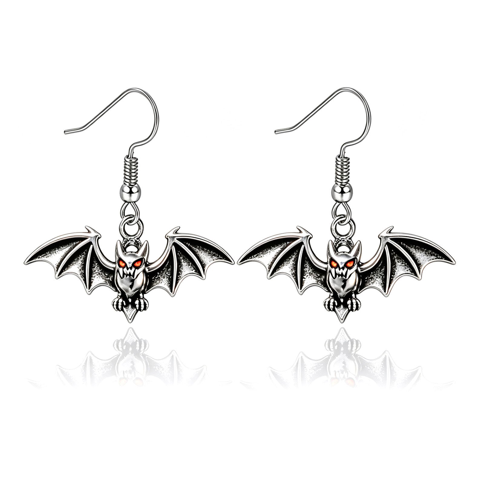 Wholesale Retro Gothic Horror Style  Earrings With Bat Skeleton  Ghost Design Zinc Alloy Enamel Jewelry Accessory For Boutique Resale
