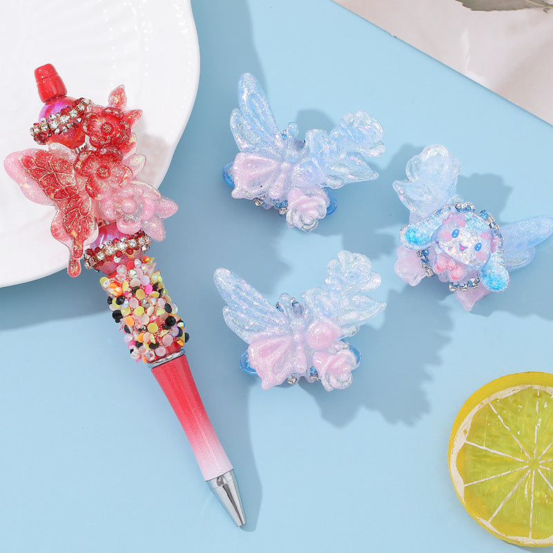 Wholesale 10pcs cartoon bead pen butterfly loose beads accessories