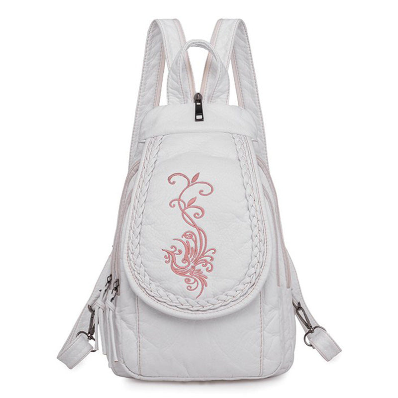 Wholesale PU Embroidery Flower Multifunctional Chest Bag Backpack
