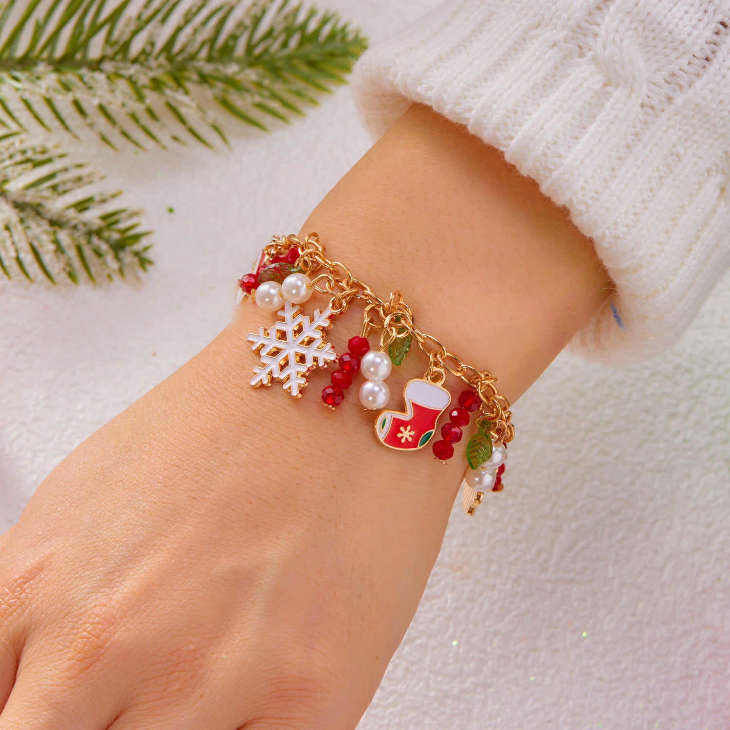Wholesale Christmas snowman  reindeer  snowflake  gingerbread man  cane bracelet