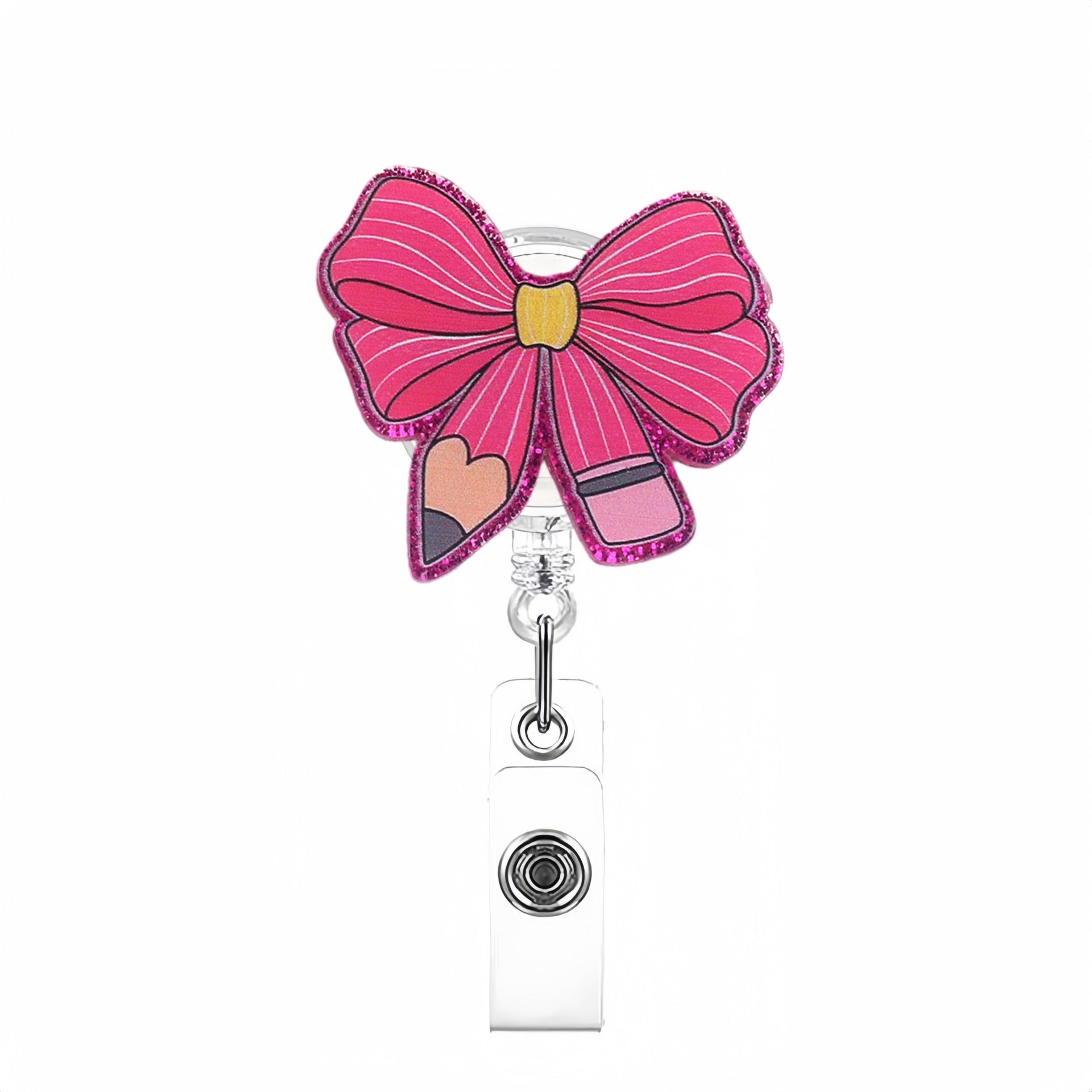 Wholesale acrylic stethoscope bow nurse themed telescopic rotating clip