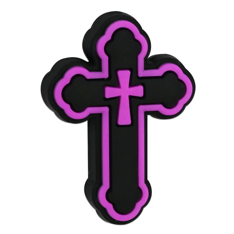 Wholesale Random 100pcs Cross Pvc Beads Cartoon  Focal Beads