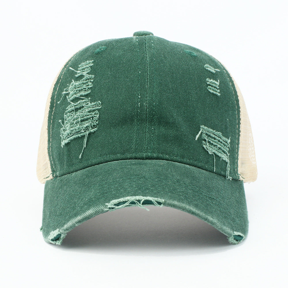 Wholesale Retro Solid Color Light Plate Hole Washed Sunshade Hat