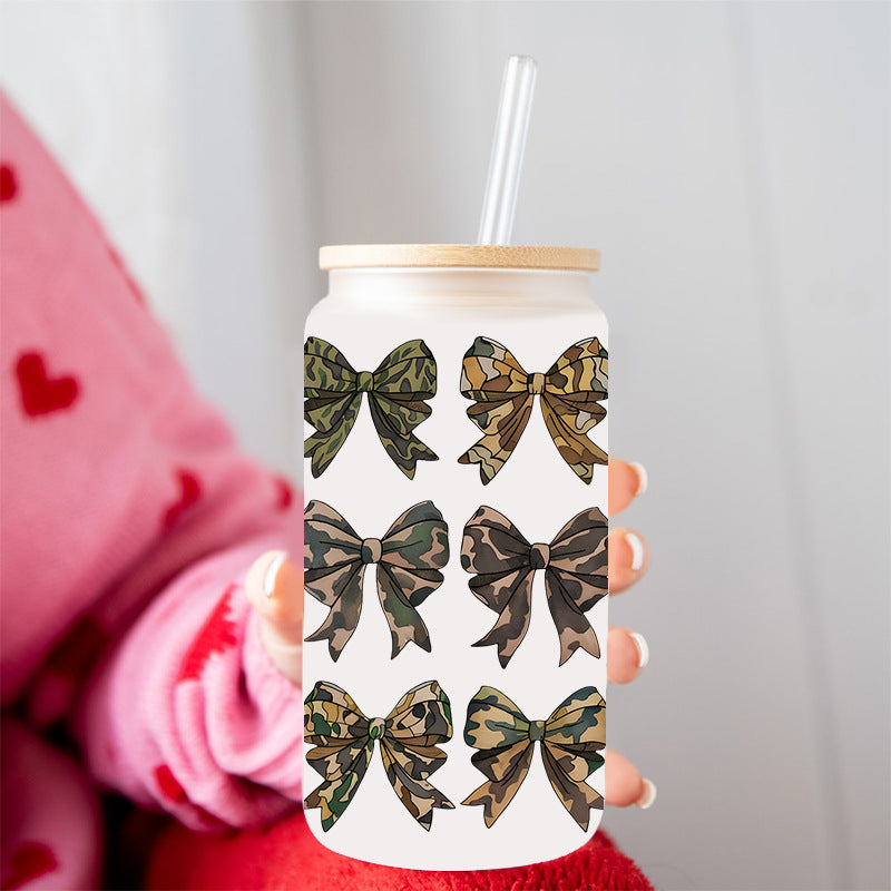 Wholesale Christmas bow 16oz Cup UV DTF Wraps