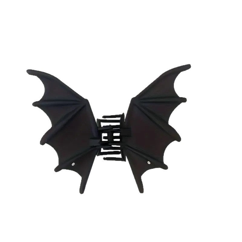 Wholesale Metal Matte Black Bat Clip Funny Hair Clip Girl Simple Half-Tied Back Head Hair Shark Clip