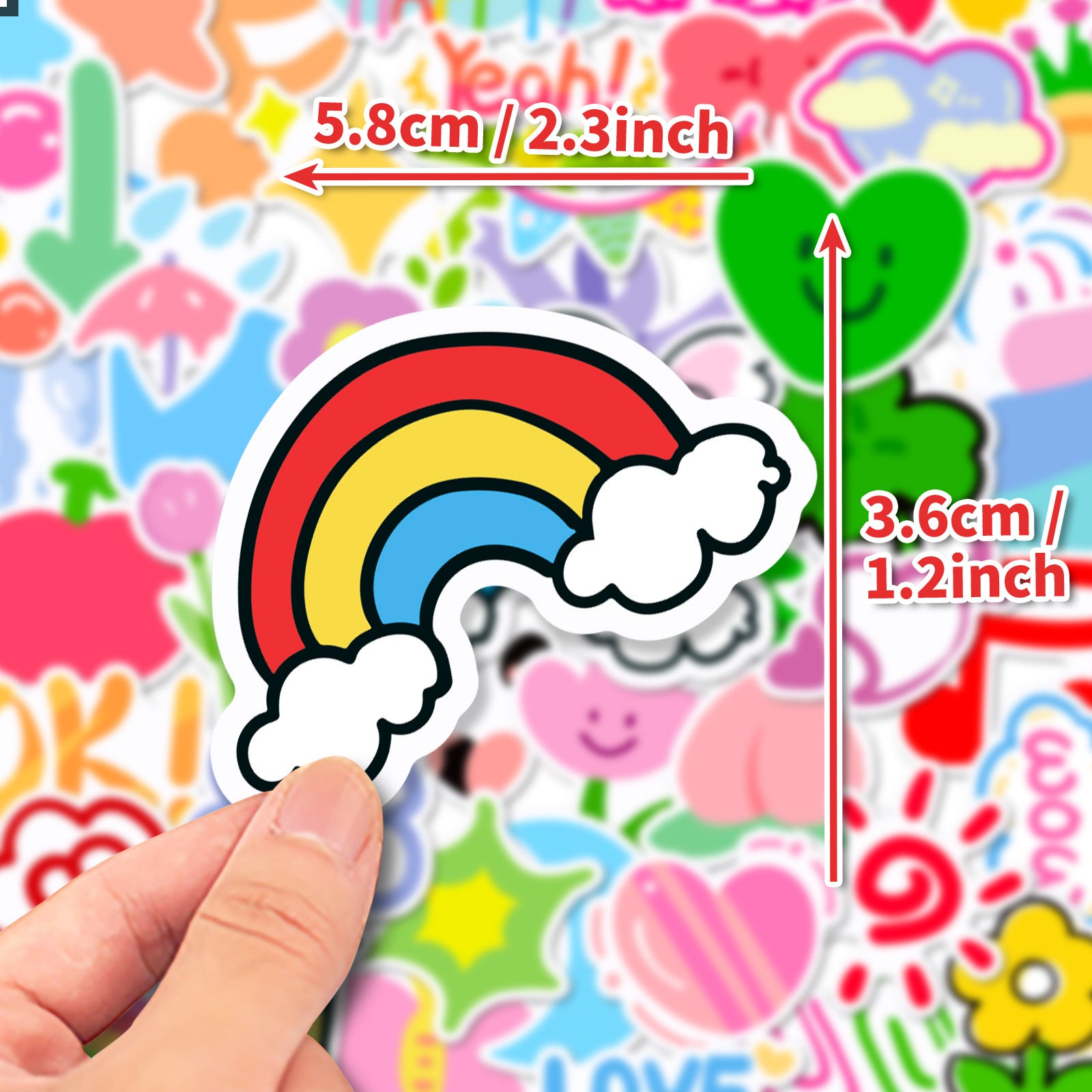 Wholesale 50pcs dopamine cute cartoon flower stickers