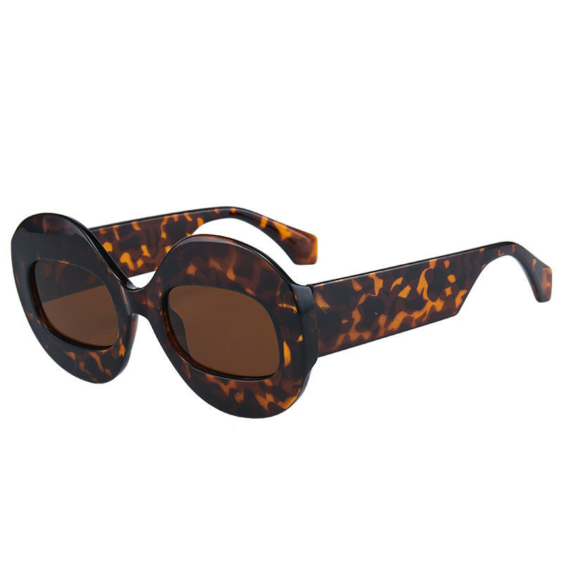 Wholesale Round Frame Color Contrast Hip-hop Unisex Personalized UV Resistant PC Sunglasses