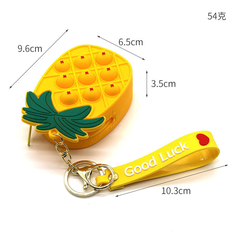 Wholesale Silicone Zero Wallet  Fruit Cartoon Keychain