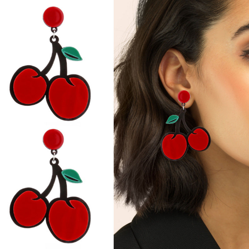 Wholesale Acrylic fruit vegetable Dragon Fruit  earrings