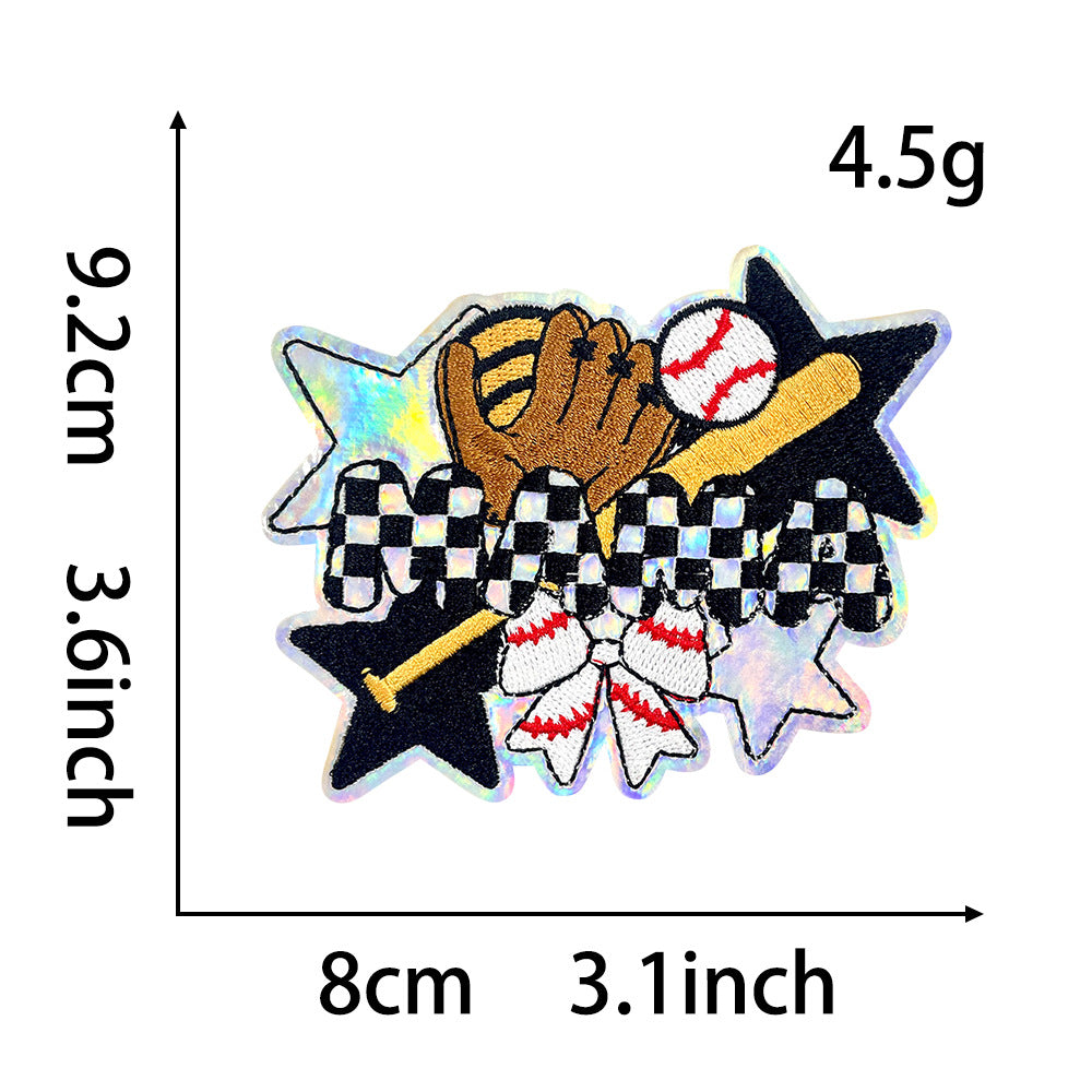Wholesale Polyester Iron On Embroidered Patch Rugby Design DIY Badge For Shoes And Hats Casual Craft Supply