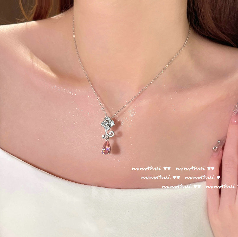 Wholesale Wholesale 18K gold plated heart bow gemstone earrings