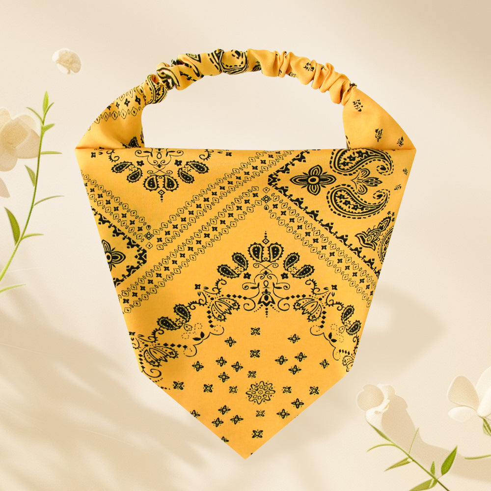 Wholesale Bohemian Style Cashew Flower Stretch Triangle Scarf All-match Headband